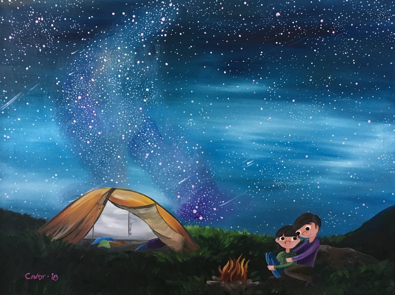 Camping - 2018 - Oil Painting